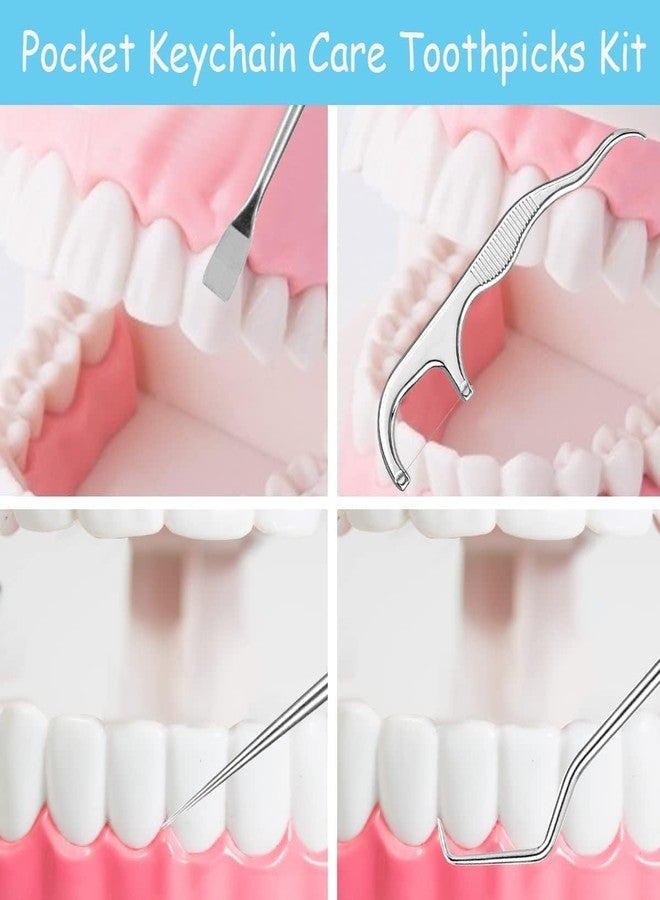 GOMNIK Tooth Cleaning Kit | 7-in-1 Stainless Steel Dental Tools Set for Teeth, Gums & Braces Cleaning | Dental Hygiene Kit with Toothpicks, Flosser & Cleaning Picks - Image 4